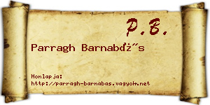 Parragh Barnabás névjegykártya