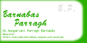 barnabas parragh business card